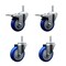 Service Caster 4 Inch Blue Polyurethane Swivel 58 Inch Threaded Stem Caster Set 2 Total Lock Brakes SCC-TSTTL20S414-PPUB-BLUE-58212-2-S2 - alternate 1